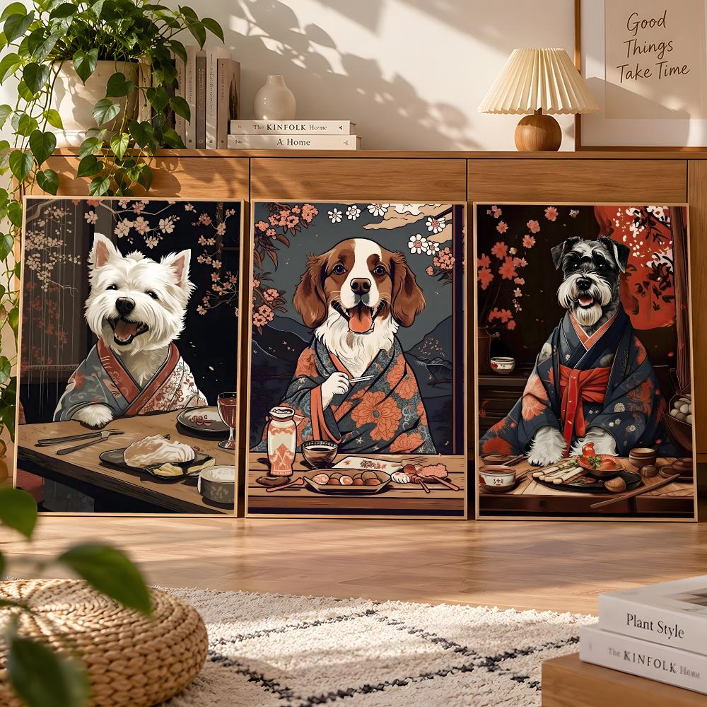 Japanese Food Lifestyle - Retro Japanse stijl hond die Japans