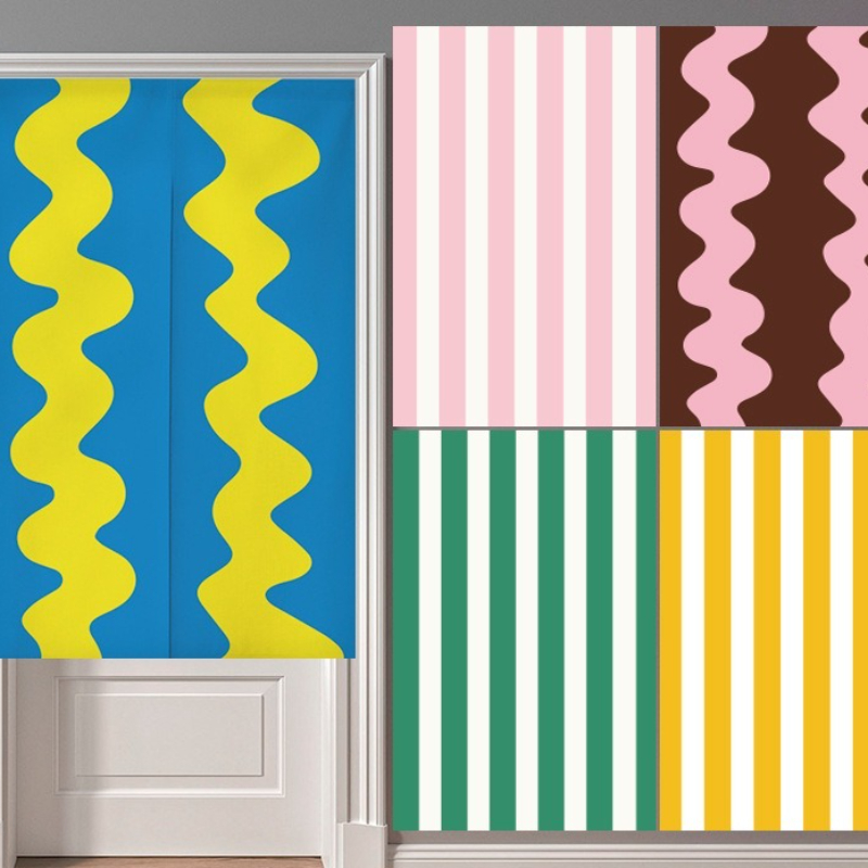 Noren Curtain Doorway - Contrasterende kleur golven kleedkamer Gordijn Privacy
