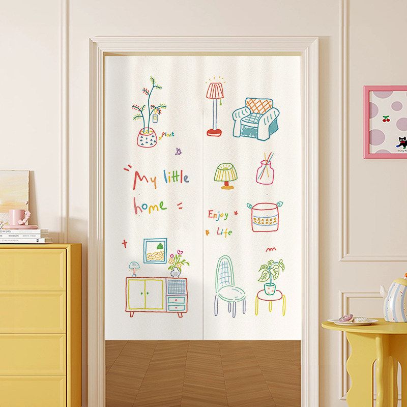Noren Curtain Doorway - VIKAMA Japanse Kleur Handgeschilderde Huisprint Noren