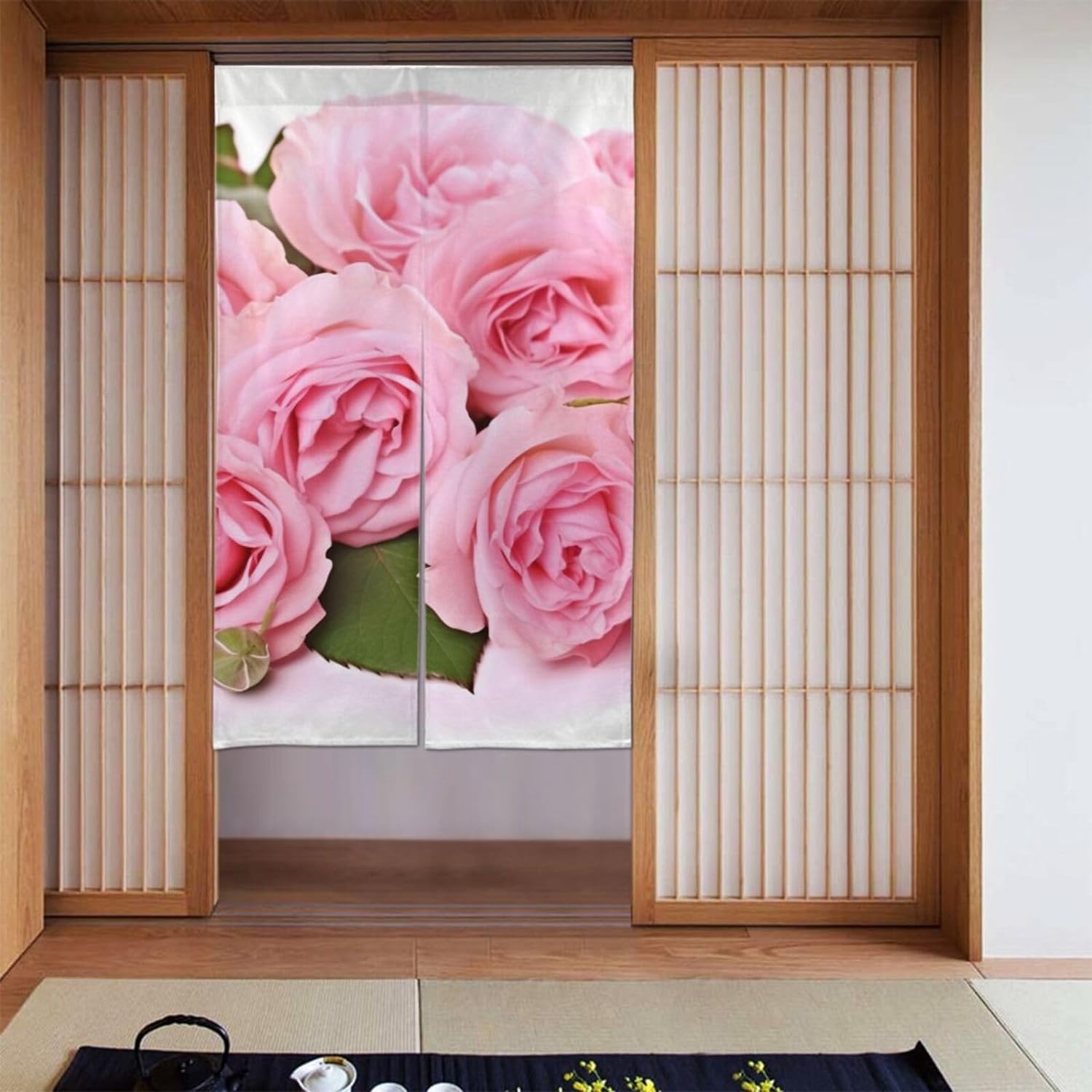 Romantische rozenprint deurgor - Noren Curtain Doorway recensie en prijs