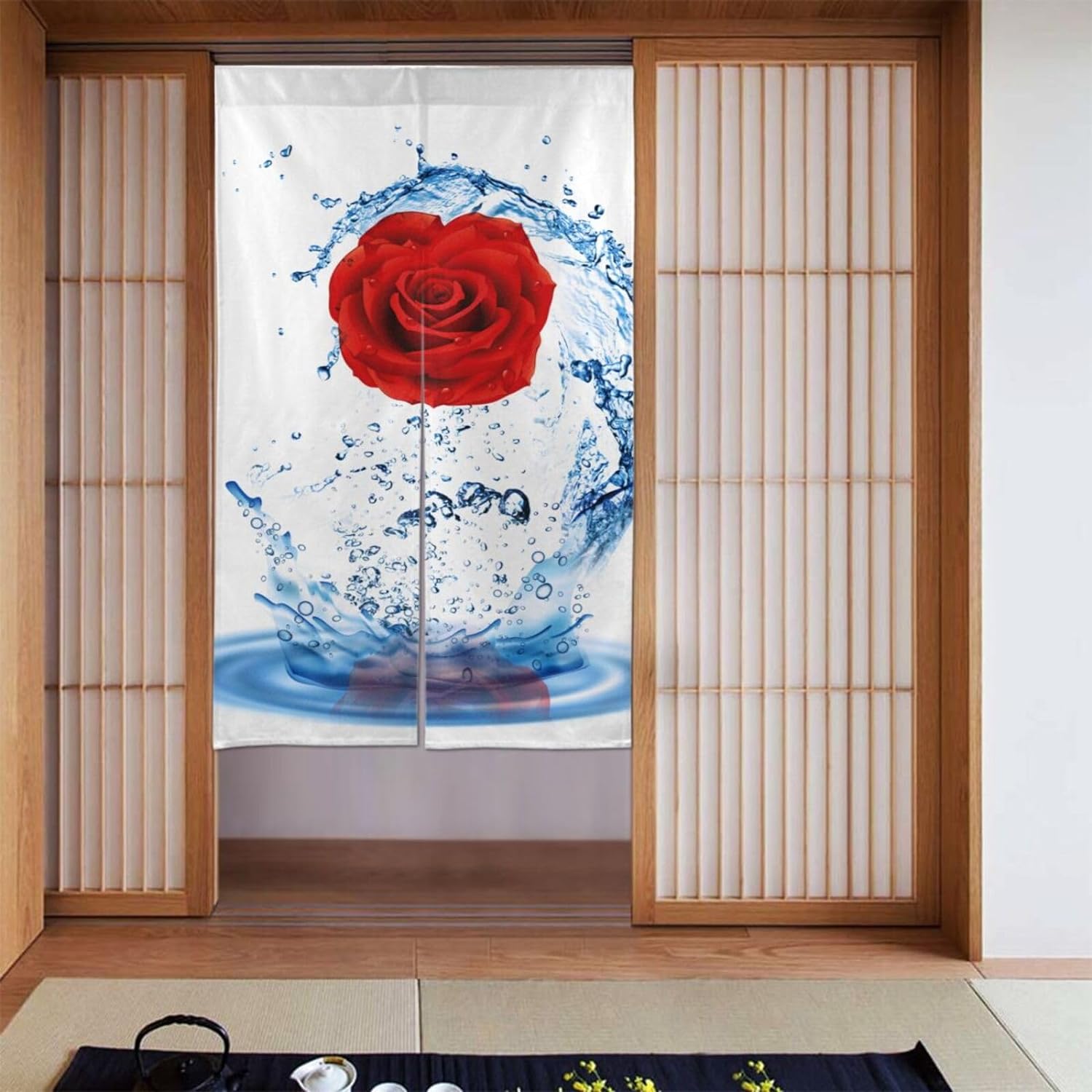 Romantische rozenprint deurgor - Noren Curtain Doorway recensie en prijs
