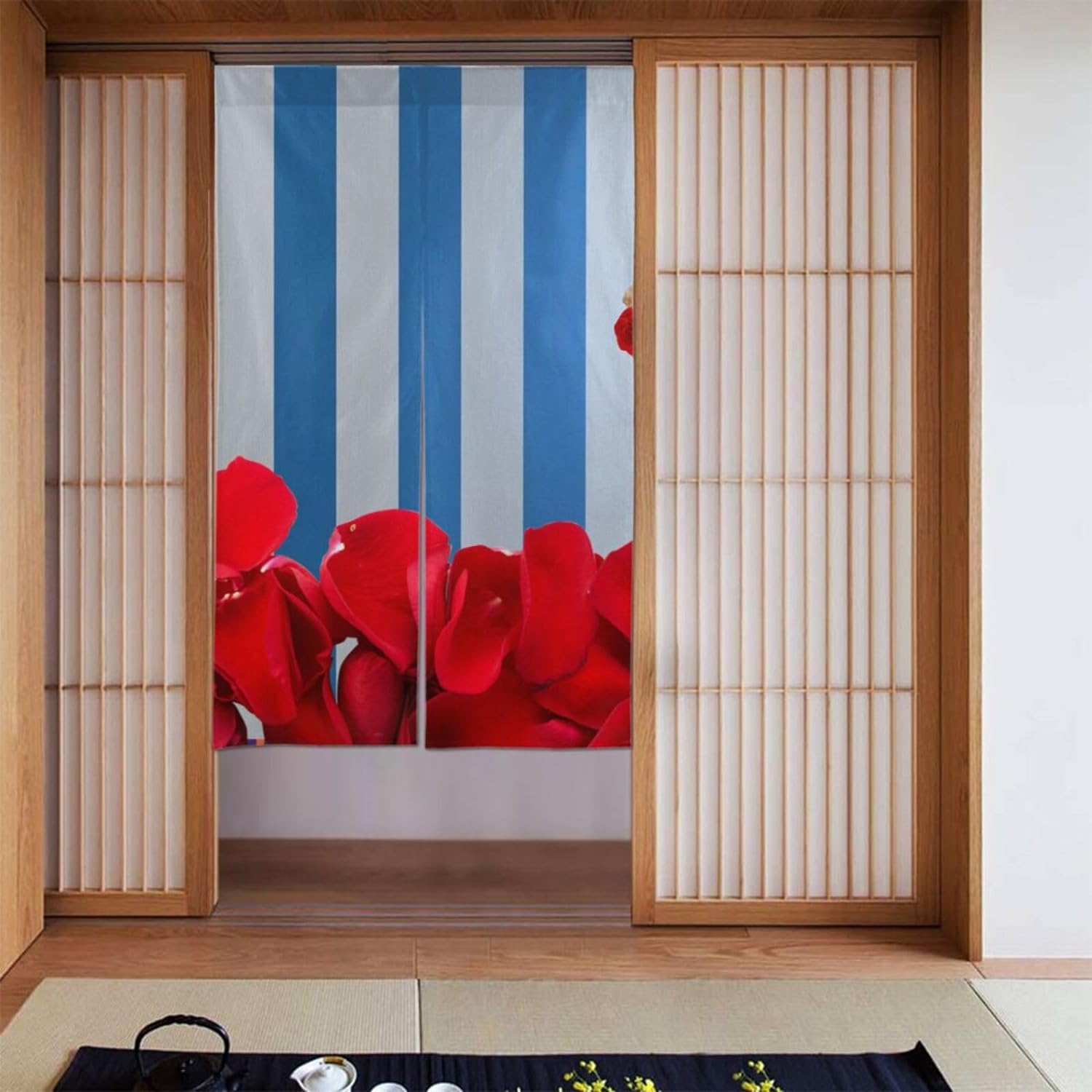 Romantische rozenprint deurgor - Noren Curtain Doorway recensie en prijs