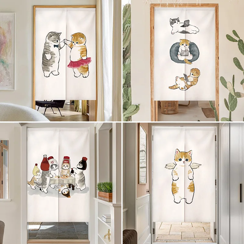 Grappige kat Japanse deurgordi - Noren Curtain Doorway recensie en prijs