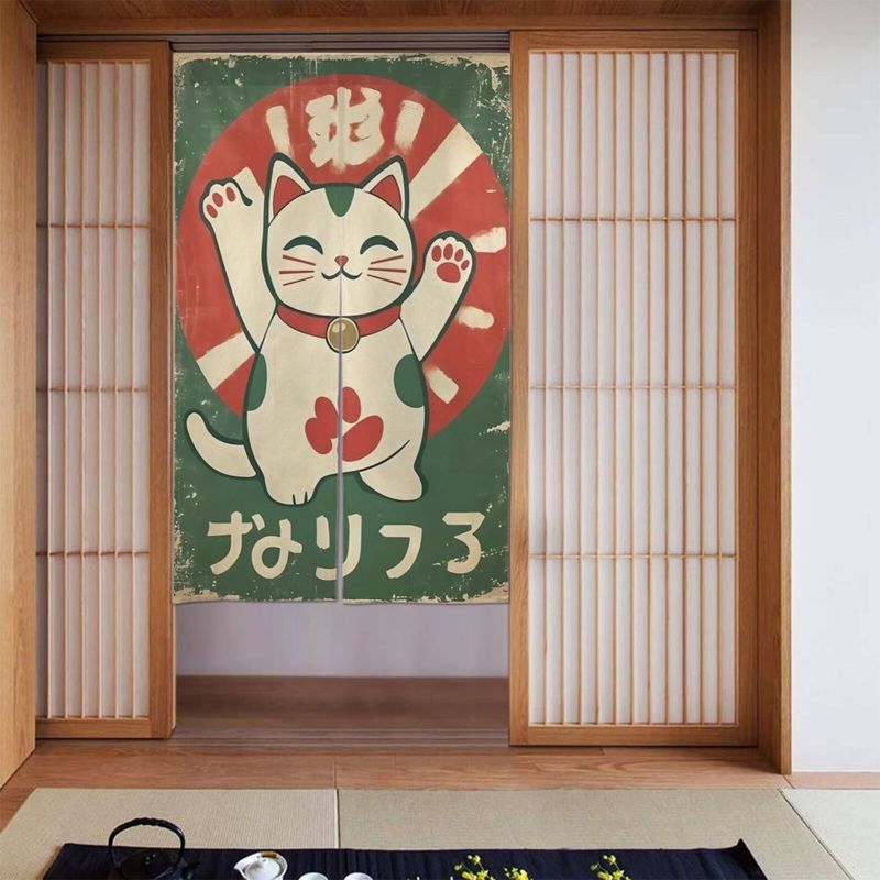 VIKAMA Retro Groen Maneki Neko - Noren Curtain Doorway recensie en prijs